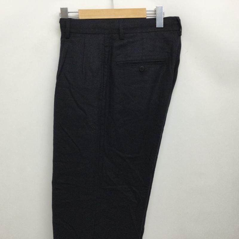 ノーティカ NAUTICA パンツ スラックス 261-1441 レーヨン✕麻 インツータック テーパードパンツ 裾W仕上げ 内側ドーローコード付 M 無地 紺 / ネイビー / navy メンズ USED 古着 中古 50167039