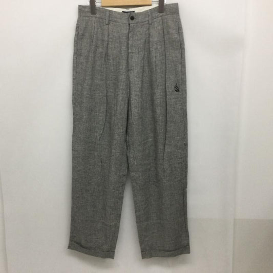 ノーティカ NAUTICA パンツ スラックス 261-1441 千鳥柄 レーヨン✕麻 インツータック テーパードパンツ 裾W仕上げ 内側ドーローコード付 M 千鳥格子 白 / ホワイト / white X 黒 / ブラック / black メンズ USED 古着 中古 50167041