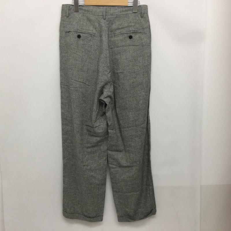 ノーティカ NAUTICA パンツ スラックス 261-1441 千鳥柄 レーヨン✕麻 インツータック テーパードパンツ 裾W仕上げ 内側ドーローコード付 M 千鳥格子 白 / ホワイト / white X 黒 / ブラック / black メンズ USED 古着 中古 50167041
