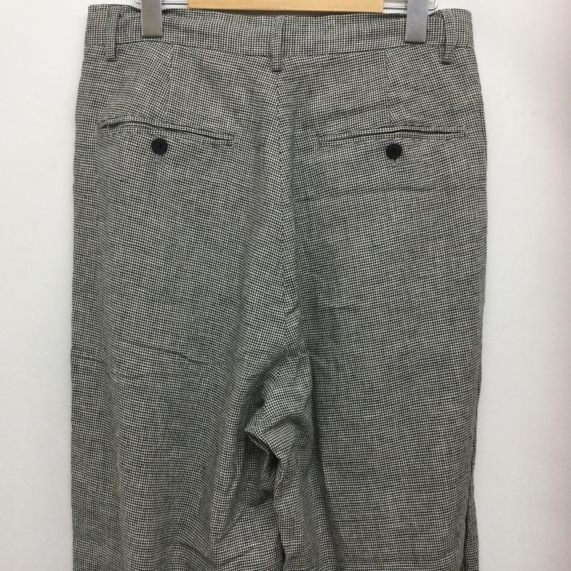 ノーティカ NAUTICA パンツ スラックス 261-1441 千鳥柄 レーヨン✕麻 インツータック テーパードパンツ 裾W仕上げ 内側ドーローコード付 M 千鳥格子 白 / ホワイト / white X 黒 / ブラック / black メンズ USED 古着 中古 50167041