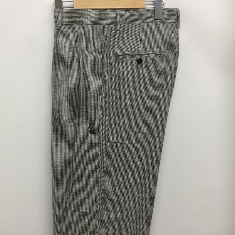 ノーティカ NAUTICA パンツ スラックス 261-1441 千鳥柄 レーヨン✕麻 インツータック テーパードパンツ 裾W仕上げ 内側ドーローコード付 M 千鳥格子 白 / ホワイト / white X 黒 / ブラック / black メンズ USED 古着 中古 50167041