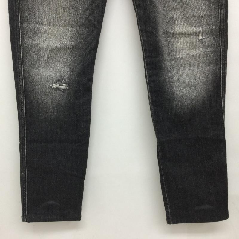 リプレイ REPLAY パンツ デニム、ジーンズ ANBASS SLIM FIT ストレッチ ブラックジーンズ ダメージ加工デニムパンツ 28インチ 28インチ 無地 黒 / ブラック / black メンズ USED 古着 中古 50167043