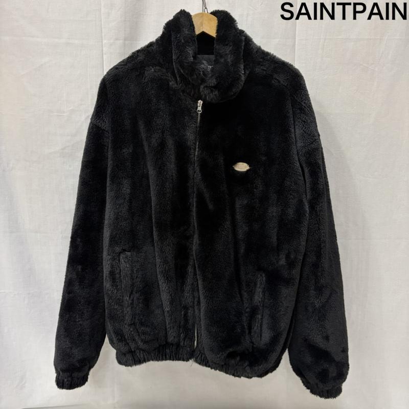 古着 USED ジャケット、上着 ジャンパー、ブルゾン SAINTPAIN セントペイン SPゴータ ファージャケット ユニセックス - 無地 黒 / ブラック / black メンズ USED 古着 中古 50167045
