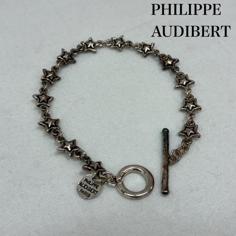 フィリップ オーディベール PHILIPPE AUDIBERT アクセサリー ブレスレット、バングル 星 スター モチーフ チェーン ブレスレット シルバー カラー - メンズ USED 古着 中古 50167051