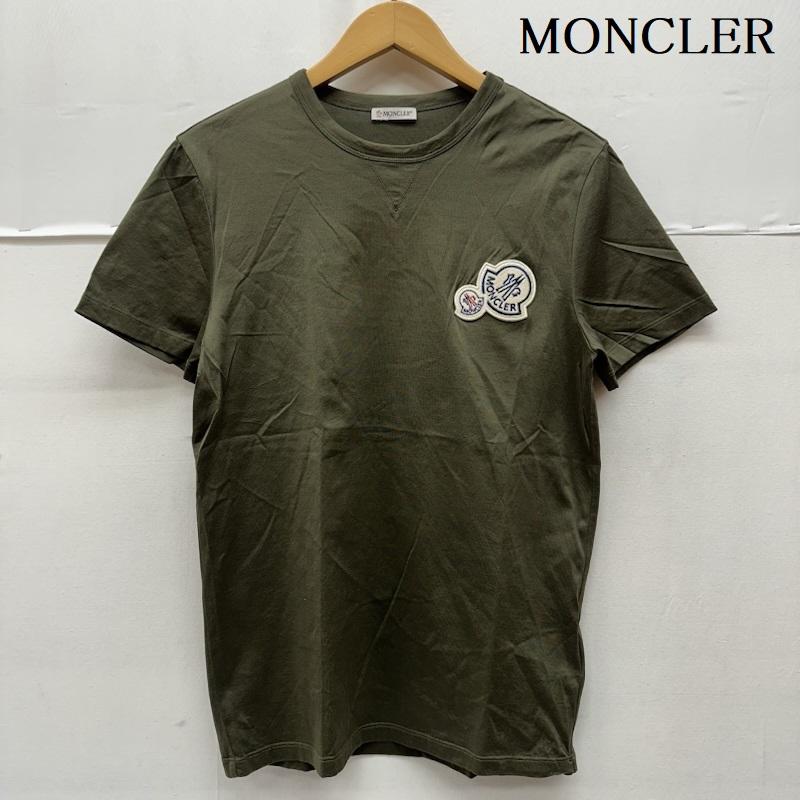 モンクレール MONCLER Tシャツ 半袖 MAGLIA T-SHIRT ダブル ワッペン ロゴ Tシャツ F20918C78100 S カーキオリーブ / カーキオリーブ / メンズ USED 古着 中古 50167052