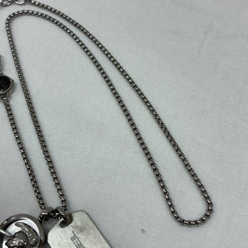 ディーゼル DIESEL アクセサリー ネックレス、ペンダント ロゴ 型押し ドッグタグ ブレイブマン コイン チェーン ネックレス シルバー カラー ステンレス スチール - メンズ USED 古着 中古 50167055