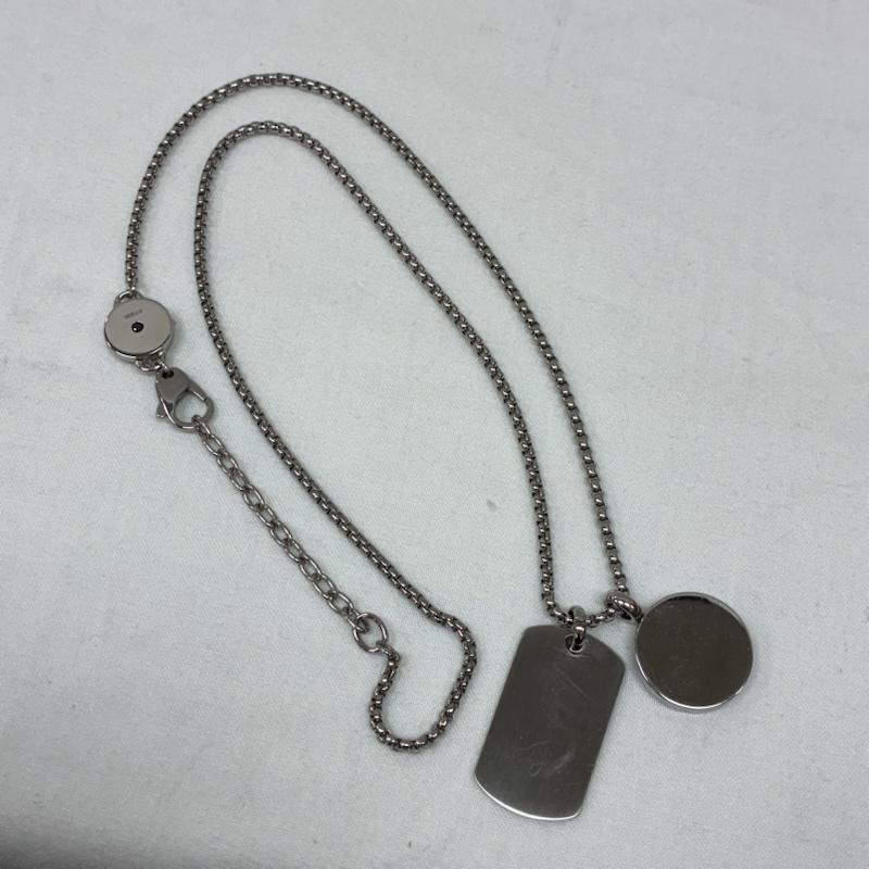 ディーゼル DIESEL アクセサリー ネックレス、ペンダント ロゴ 型押し ドッグタグ ブレイブマン コイン チェーン ネックレス シルバー カラー ステンレス スチール - メンズ USED 古着 中古 50167055