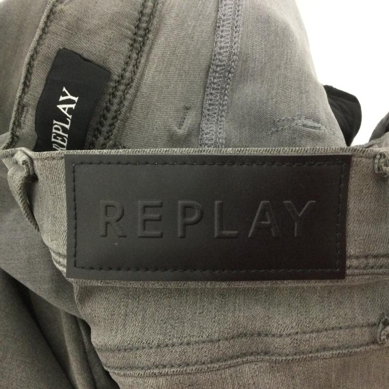 リプレイ REPLAY パンツ デニム、ジーンズ ANBASS SLIM FIT ストレッチ スリムジーンズ RECYCLED360 28インチ 無地 灰 / グレー / gray メンズ USED 古着 中古 50167057