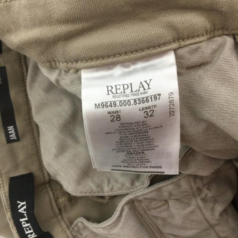 リプレイ REPLAY パンツ デニム、ジーンズ JAAN SLIM FIT ストレッチ スリムフィット カーゴパンツ HYPERFLEX 28インチ 無地 グレージュ / グレージュ / メンズ USED 古着 中古 50167058