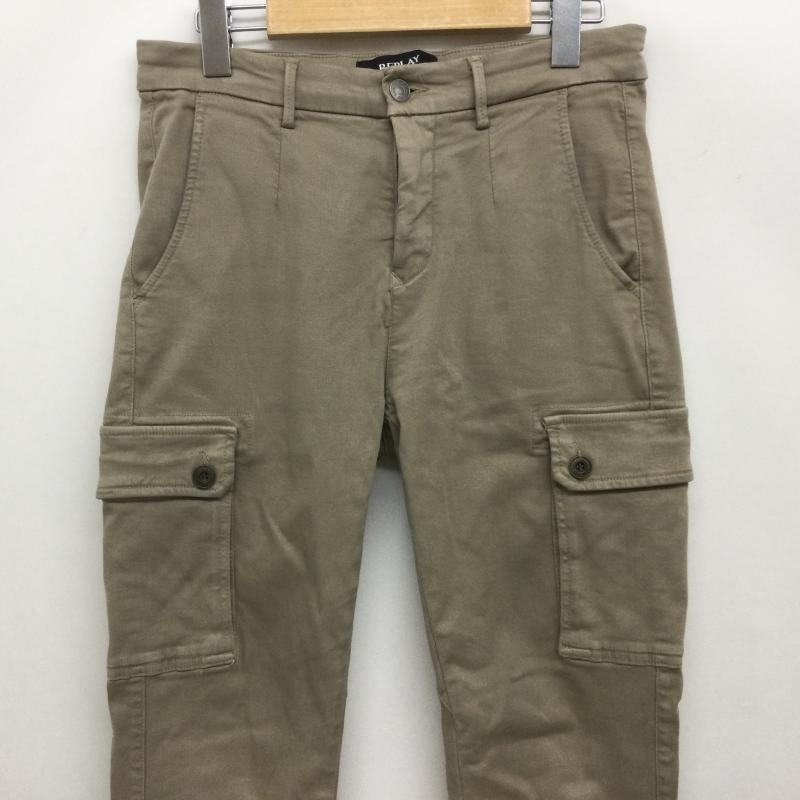 リプレイ REPLAY パンツ デニム、ジーンズ JAAN SLIM FIT ストレッチ スリムフィット カーゴパンツ HYPERFLEX 28インチ 無地 グレージュ / グレージュ / メンズ USED 古着 中古 50167058