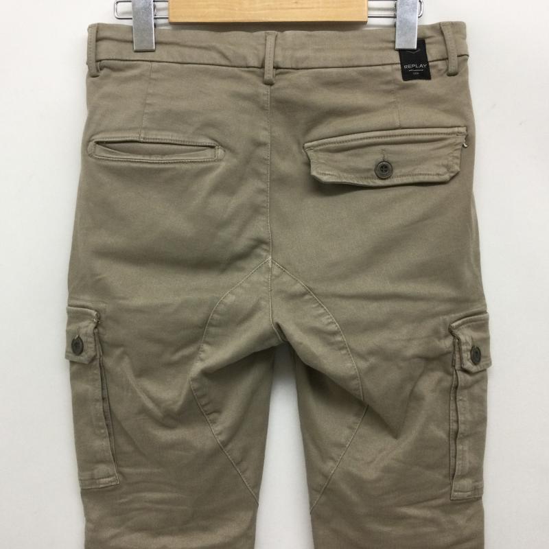 リプレイ REPLAY パンツ デニム、ジーンズ JAAN SLIM FIT ストレッチ スリムフィット カーゴパンツ HYPERFLEX 28インチ 無地 グレージュ / グレージュ / メンズ USED 古着 中古 50167058