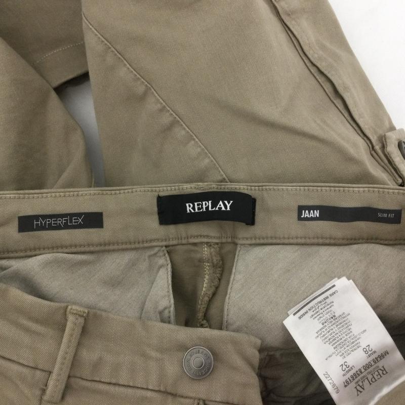 リプレイ REPLAY パンツ デニム、ジーンズ JAAN SLIM FIT ストレッチ スリムフィット カーゴパンツ HYPERFLEX 28インチ 無地 グレージュ / グレージュ / メンズ USED 古着 中古 50167058