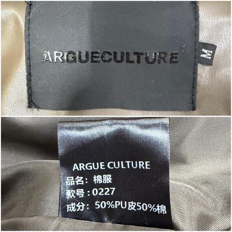 古着 USED ジャケット、上着 ジャンパー、ブルゾン ARGUECULTURE アーギューカルチャー フェイクレザー中綿ジャケット フードファー ダブルジップ M 無地 茶 / ブラウン / brown メンズ USED 古着 中古 50167064