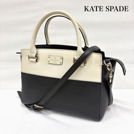 ケイトスペード Kate Spade ショルダーバッグ ショルダーバッグ バイカラー ロゴプレート サッチェルバッグ ショルダー ハンド 2WAY - ワンポイント X ロゴ、文字 白 / ホワイト / white X 青 / ブルー / blue X 金 / ゴールド / gold color レディース USED 古着 中古 50167066