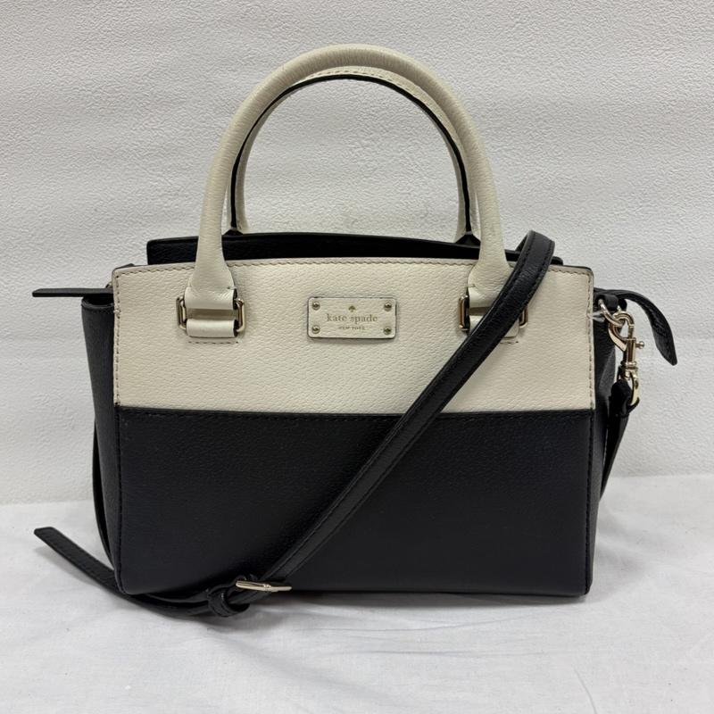 ケイトスペード Kate Spade ショルダーバッグ ショルダーバッグ バイカラー ロゴプレート サッチェルバッグ ショルダー ハンド 2WAY - ワンポイント X ロゴ、文字 白 / ホワイト / white X 青 / ブルー / blue X 金 / ゴールド / gold color レディース USED 古着 中古 50167066