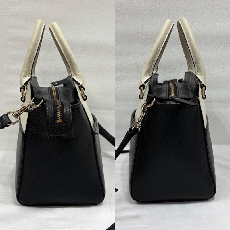 ケイトスペード Kate Spade ショルダーバッグ ショルダーバッグ バイカラー ロゴプレート サッチェルバッグ ショルダー ハンド 2WAY - ワンポイント X ロゴ、文字 白 / ホワイト / white X 青 / ブルー / blue X 金 / ゴールド / gold color レディース USED 古着 中古 50167066