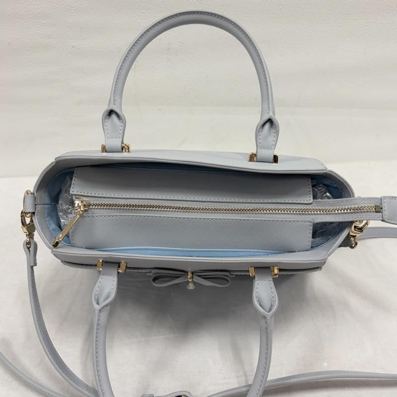 サマンサベガ Samantha Vega ショルダーバッグ ショルダーバッグ スパンコール ツイード リボン 2WAY ショルダー ハンド バッグ - ワンポイント X ロゴ、文字 水色 / ライトブルー / レディース USED 古着 中古 50167067