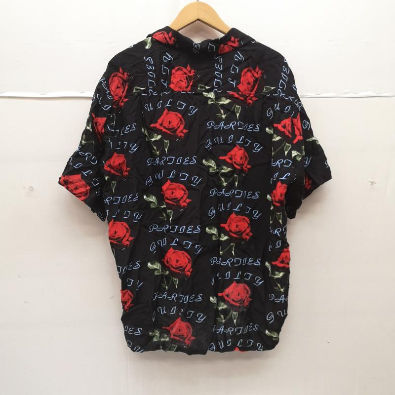 ワコマリア WACKO MARIA シャツ、ブラウス 半袖 GUILTYPARTIES PARADISE TOKYO アロハ シャツ レーヨン 薔薇 ローズ L 黒 / ブラック / black X ベージュ / ベージュ / beige メンズ USED 古着 中古 50167079