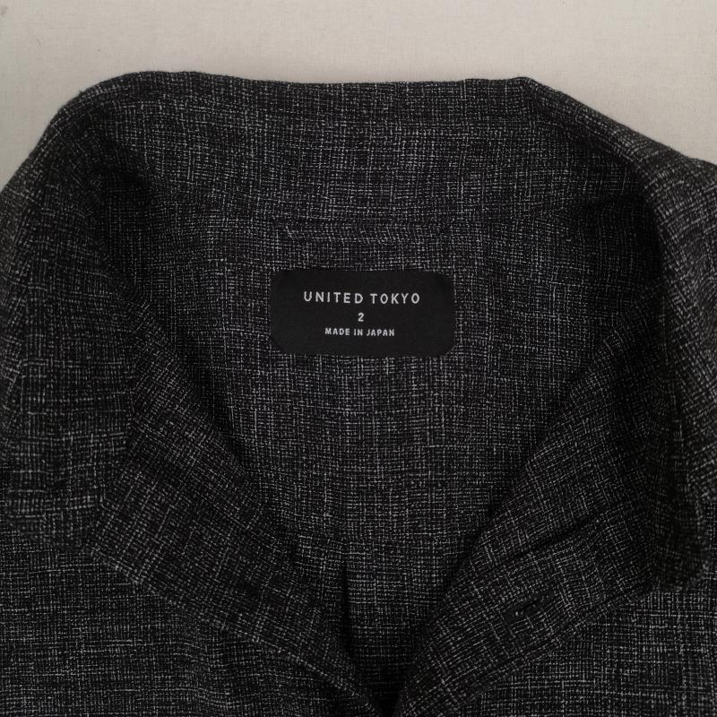 ユナイテッドトウキョウ UNITED TOKYO シャツ、ブラウス 長袖 日本製 LIGHT TWEED 貝ボタン ロング スリーブ 長袖 シャツ 136200010 2 黒 / ブラック / black X 灰 / グレー / gray メンズ USED 古着 中古 50167080