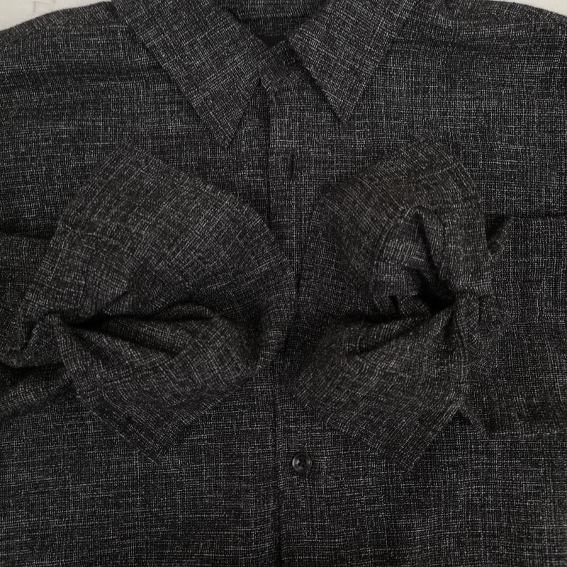 ユナイテッドトウキョウ UNITED TOKYO シャツ、ブラウス 長袖 日本製 LIGHT TWEED 貝ボタン ロング スリーブ 長袖 シャツ 136200010 2 黒 / ブラック / black X 灰 / グレー / gray メンズ USED 古着 中古 50167080