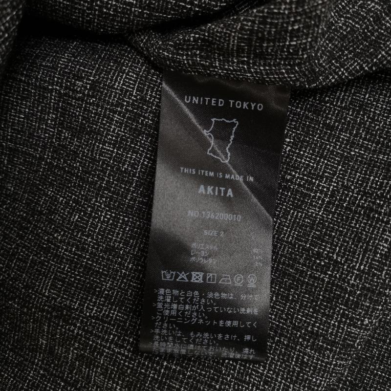 ユナイテッドトウキョウ UNITED TOKYO シャツ、ブラウス 長袖 日本製 LIGHT TWEED 貝ボタン ロング スリーブ 長袖 シャツ 136200010 2 黒 / ブラック / black X 灰 / グレー / gray メンズ USED 古着 中古 50167080