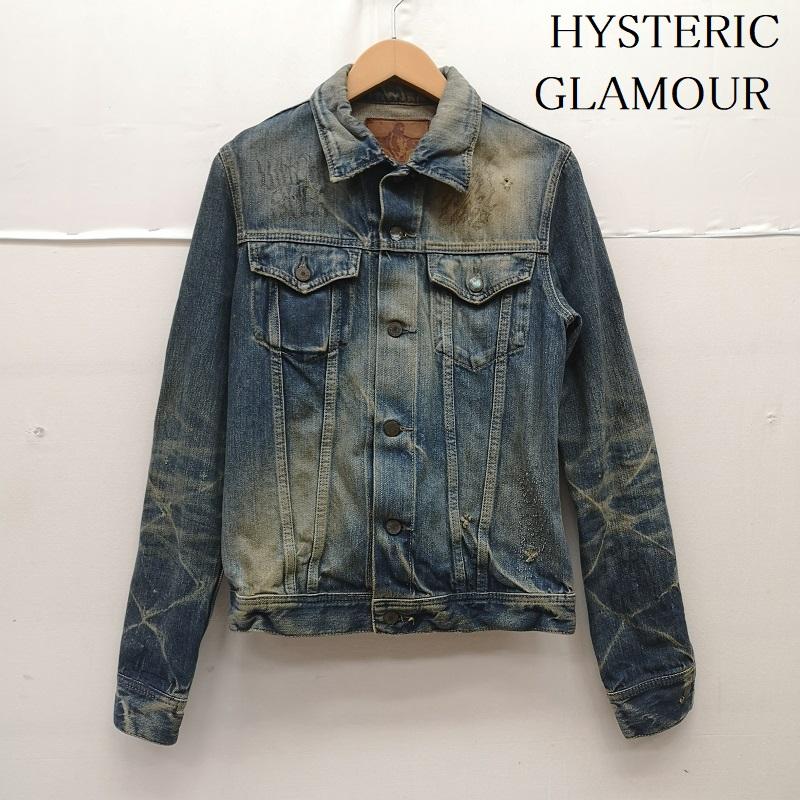 ヒステリックグラマー HYSTERIC GLAMOUR ジャケット、上着 ジャンパー、ブルゾン SP 加工 Fergus ヴィンテージ 落書き デニム ジャケット S インディゴ / インディゴ / Indigo メンズ USED 古着 中古 50167084
