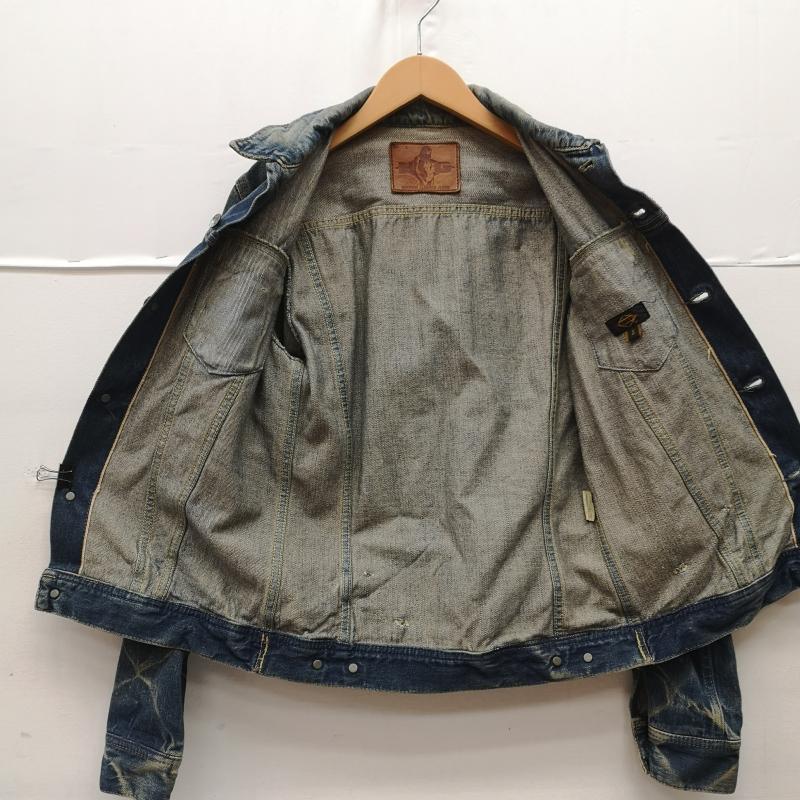 ヒステリックグラマー HYSTERIC GLAMOUR ジャケット、上着 ジャンパー、ブルゾン SP 加工 Fergus ヴィンテージ 落書き デニム ジャケット S インディゴ / インディゴ / Indigo メンズ USED 古着 中古 50167084
