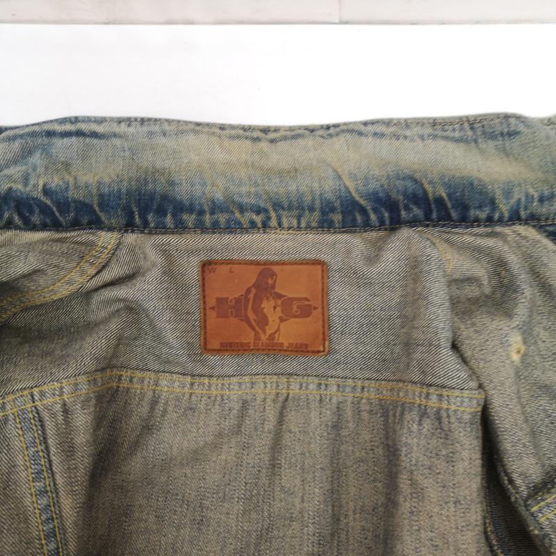 ヒステリックグラマー HYSTERIC GLAMOUR ジャケット、上着 ジャンパー、ブルゾン SP 加工 Fergus ヴィンテージ 落書き デニム ジャケット S インディゴ / インディゴ / Indigo メンズ USED 古着 中古 50167084