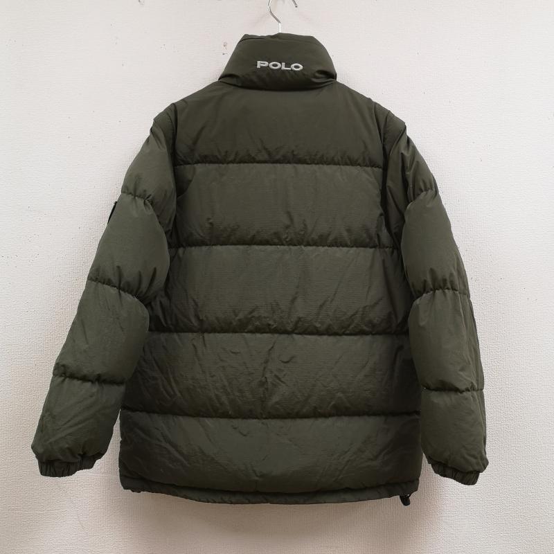 ポロ POLO ジャケット、上着 ダウンジャケット 2WAY ロゴパッチ チェストポケット ベスト ダウン ジャケット M カーキ / カーキ / khaki メンズ USED 古着 中古 50167085