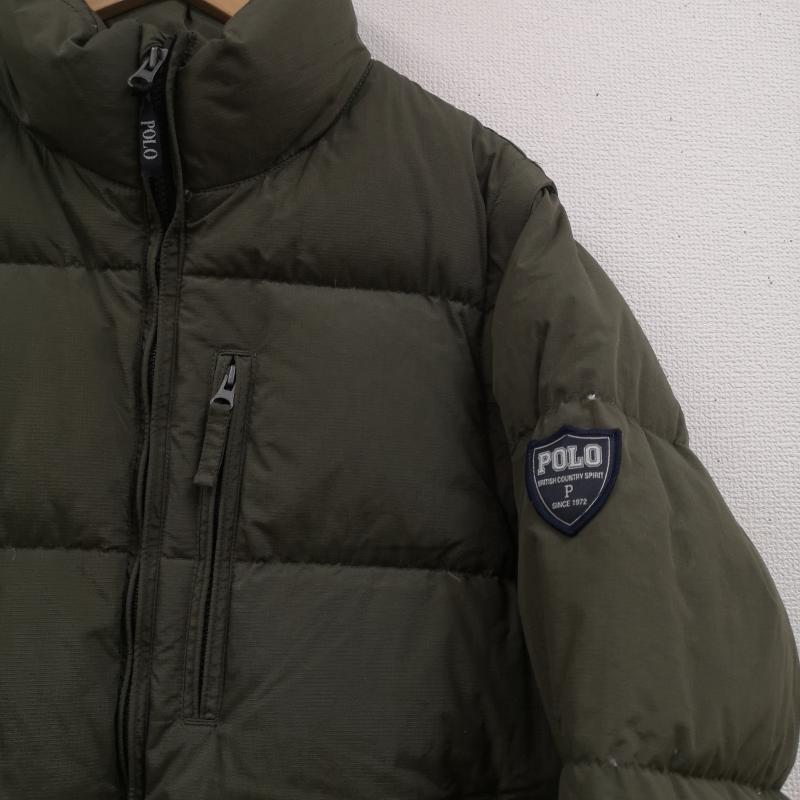 ポロ POLO ジャケット、上着 ダウンジャケット 2WAY ロゴパッチ チェストポケット ベスト ダウン ジャケット M カーキ / カーキ / khaki メンズ USED 古着 中古 50167085