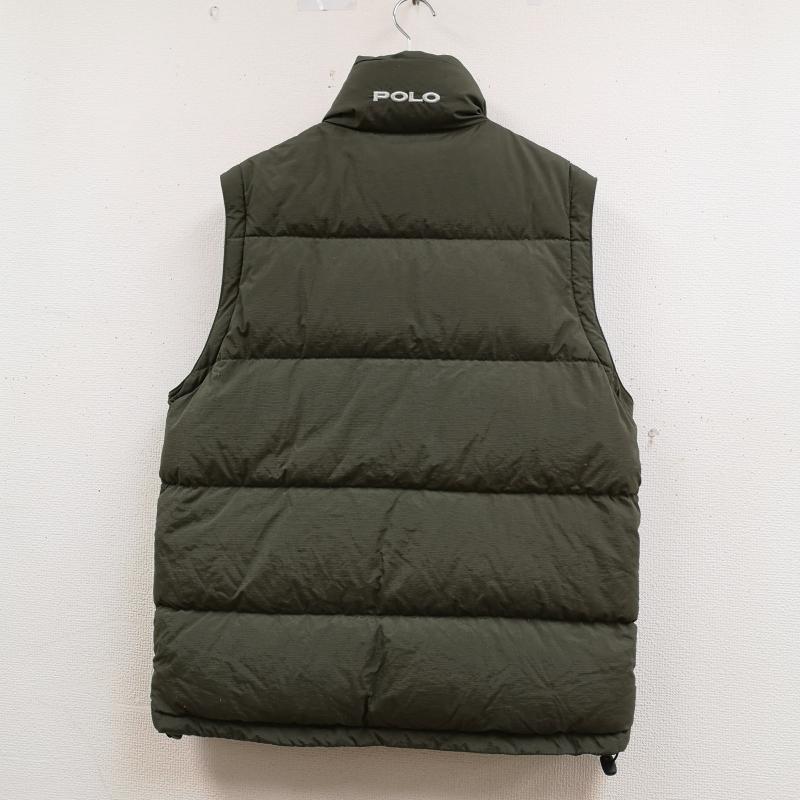 ポロ POLO ジャケット、上着 ダウンジャケット 2WAY ロゴパッチ チェストポケット ベスト ダウン ジャケット M カーキ / カーキ / khaki メンズ USED 古着 中古 50167085