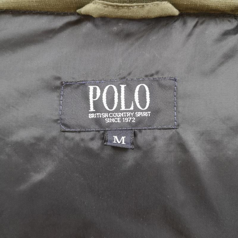 ポロ POLO ジャケット、上着 ダウンジャケット 2WAY ロゴパッチ チェストポケット ベスト ダウン ジャケット M カーキ / カーキ / khaki メンズ USED 古着 中古 50167085