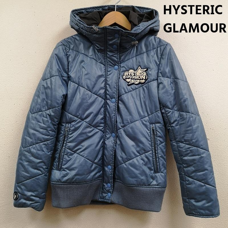 ヒステリックグラマー HYSTERIC GLAMOUR ジャケット、上着 ジャンパー、ブルゾン プリマロフト 稲妻 HYS EXPLOSION 中綿 キルティング フーデッド ジャケット 水色 / ライトブルー / レディース USED 古着 中古 50167089