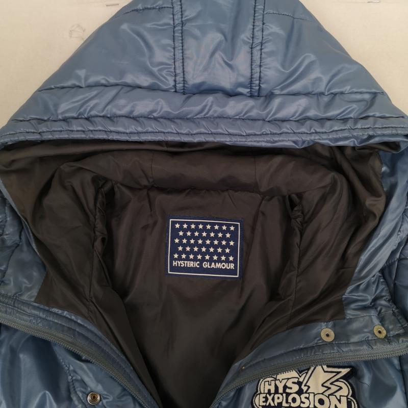 ヒステリックグラマー HYSTERIC GLAMOUR ジャケット、上着 ジャンパー、ブルゾン プリマロフト 稲妻 HYS EXPLOSION 中綿 キルティング フーデッド ジャケット 水色 / ライトブルー / レディース USED 古着 中古 50167089