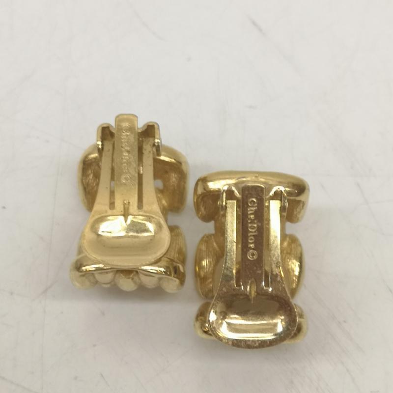 クリスチャンディオール Christian Dior アクセサリー ピアス チェーン モチーフ 大ぶり ハーフ フープ イヤリング 金 / ゴールド / gold color レディース USED 古着 中古 50167091