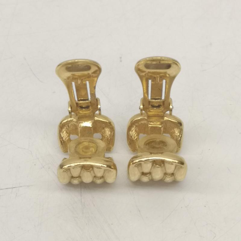 クリスチャンディオール Christian Dior アクセサリー ピアス チェーン モチーフ 大ぶり ハーフ フープ イヤリング 金 / ゴールド / gold color レディース USED 古着 中古 50167091