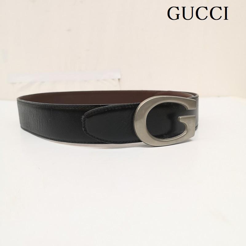 グッチ GUCCI ベルト・バックル ベルト G バックル レザーベルト 036.194.0956 65・26 - 黒 / ブラック / black X 茶 / ブラウン / brown レディース USED 古着 中古 50167092
