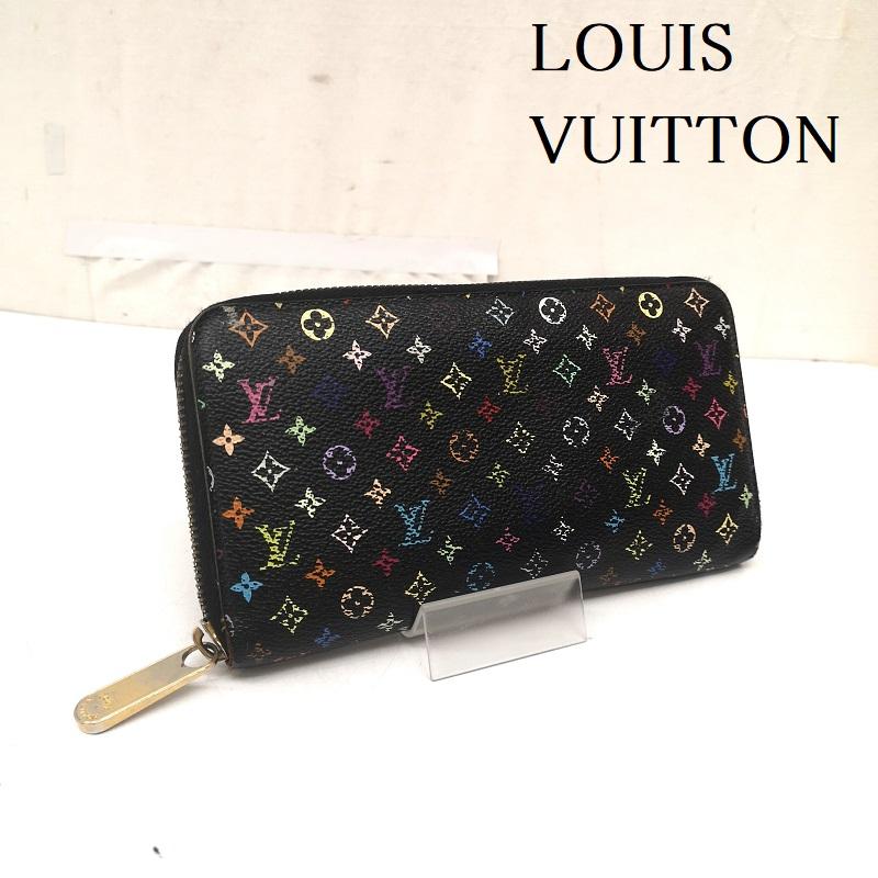 ルイヴィトン LOUIS VUITTON 財布 長財布 モノグラム マルチカラー ジッピー ウォレット M60243 ノワール ラウンドファスナー 長財布 - 黒 / ブラック / black レディース USED 古着 中古 50167093