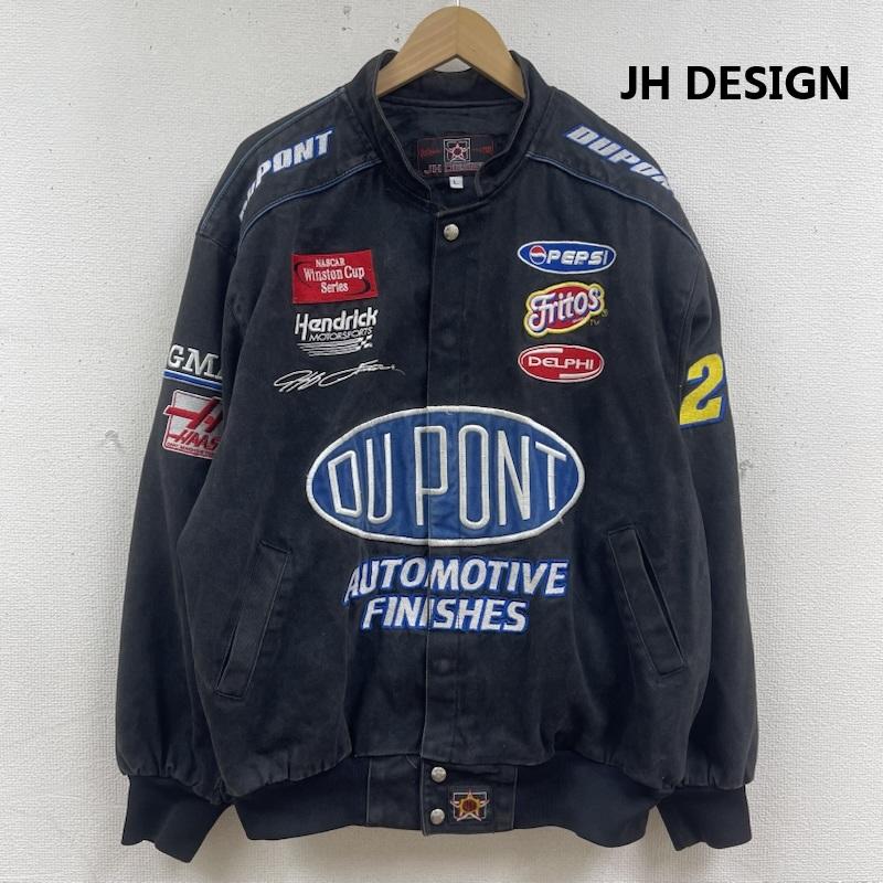 古着 USED ジャケット、上着 ジャンパー、ブルゾン JH DESIGN メキシコ製 Jeff Gordon DuPont オフィシャル レーシング ジャケット L 黒 / ブラック / black メンズ USED 古着 中古 50167096