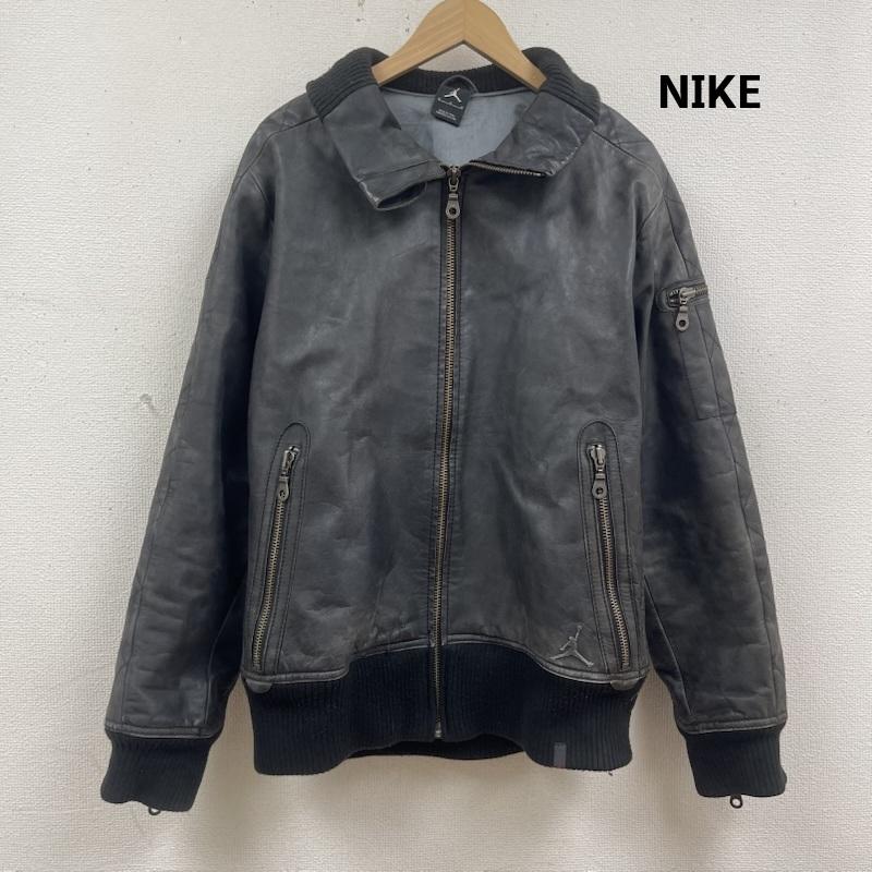 ナイキ NIKE ジャケット、上着 レザージャケット JORDAN BRAND 00s ヴィンテージスタイル リブ レザー ジャケット ブルゾン 黒 / ブラック / black メンズ USED 古着 中古 50167097