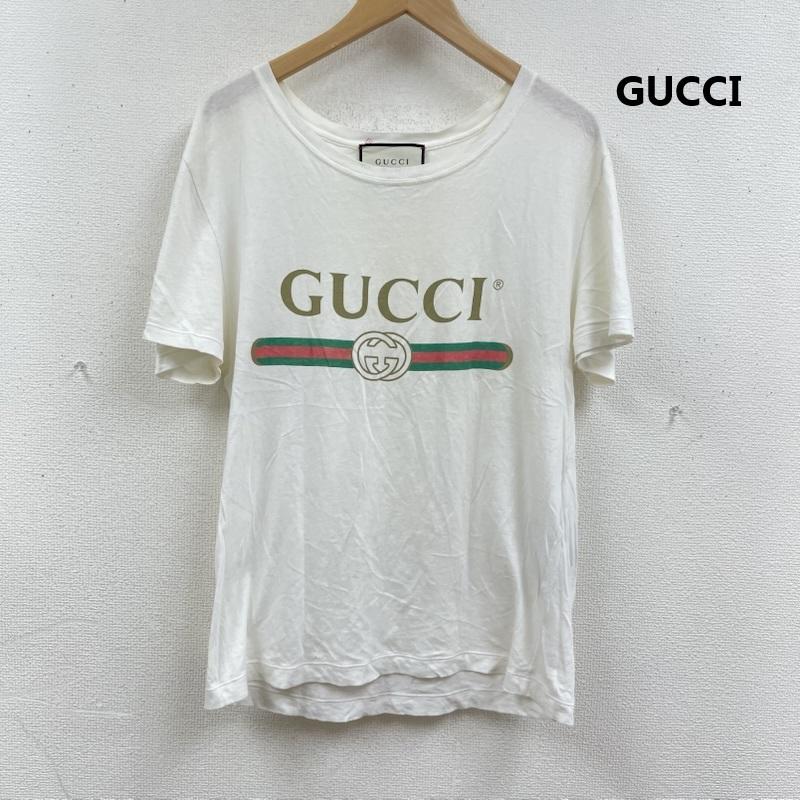 グッチ GUCCI Tシャツ 半袖 イタリア製 ロゴ ウォッシュド オーバーサイズ Tシャツ 440103-x3f05 白 / ホワイト / white メンズ USED 古着 中古 50167100