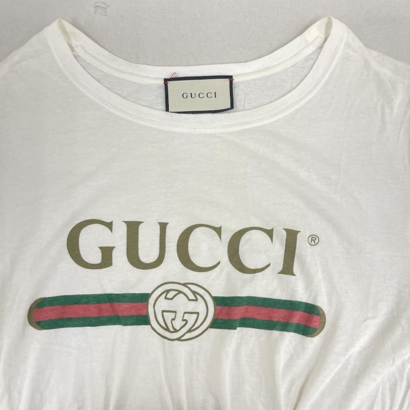 グッチ GUCCI Tシャツ 半袖 イタリア製 ロゴ ウォッシュド オーバーサイズ Tシャツ 440103-x3f05 白 / ホワイト / white メンズ USED 古着 中古 50167100