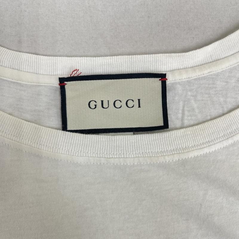 グッチ GUCCI Tシャツ 半袖 イタリア製 ロゴ ウォッシュド オーバーサイズ Tシャツ 440103-x3f05 白 / ホワイト / white メンズ USED 古着 中古 50167100