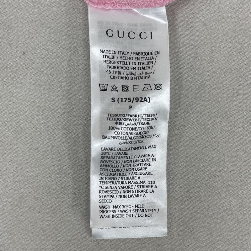 グッチ GUCCI Tシャツ 半袖 adidas コラボ cotton jersey t-shirt ロゴ プリント Tシャツ タグ付き 548334 xjemj S 桃 / ピンク / pink メンズ USED 古着 中古 50167102