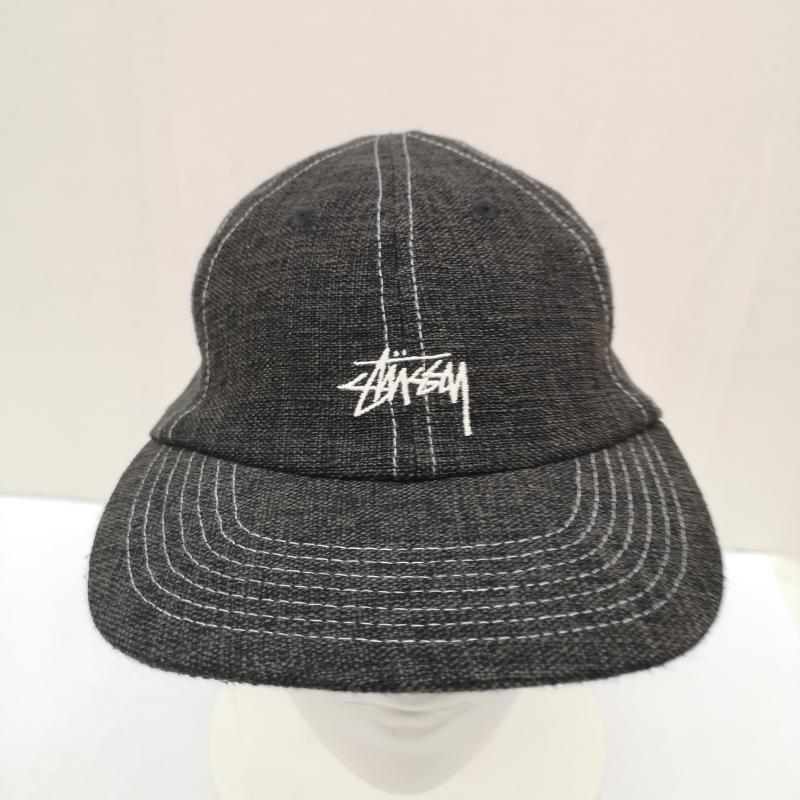 ステューシー STUSSY 帽子 キャップ ブラック デニム 刺繍 ロゴ キャップ - 黒 / ブラック / black メンズ USED 古着 中古 50167109
