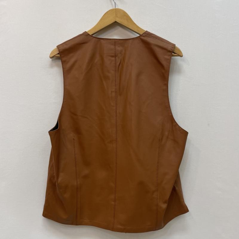 ハルフ Haruf ベスト ベスト ゴートレザー ベスト ジレ やぎ革 3L 無地 キャメル / キャメル / メンズ USED 古着 中古 50167110