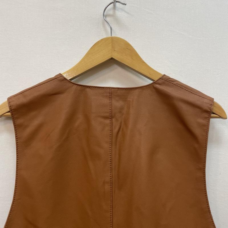 ハルフ Haruf ベスト ベスト ゴートレザー ベスト ジレ やぎ革 3L 無地 キャメル / キャメル / メンズ USED 古着 中古 50167110