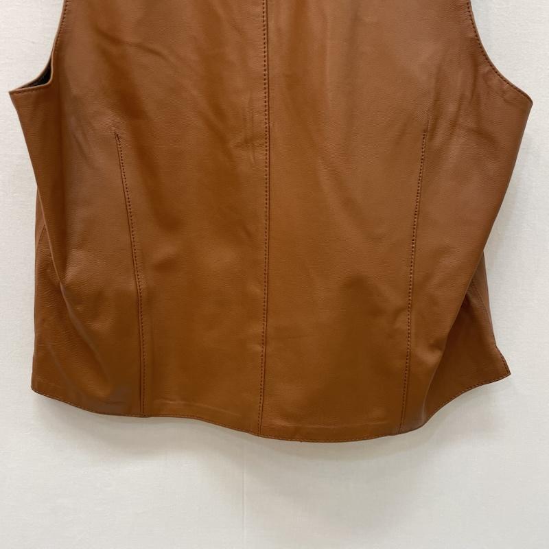 ハルフ Haruf ベスト ベスト ゴートレザー ベスト ジレ やぎ革 3L 無地 キャメル / キャメル / メンズ USED 古着 中古 50167110