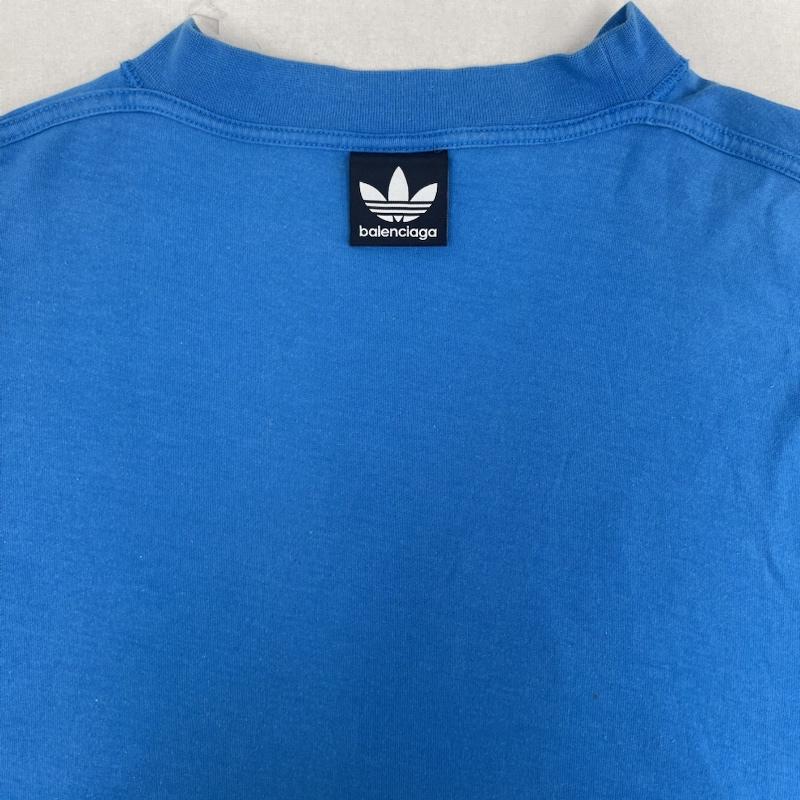 バレンシアガ BALENCIAGA Tシャツ 半袖 adidas コラボ ロゴ刺繍 オーバーサイズ Tシャツ カットソー 青 / ブルー / blue メンズ USED 古着 中古 50167111
