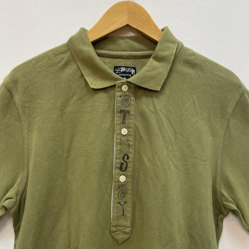 ステューシー STUSSY ポロシャツ 半袖 00s クレイジーフォントロゴ ポロシャツ M カーキ / カーキ / khaki メンズ USED 古着 中古 50167112